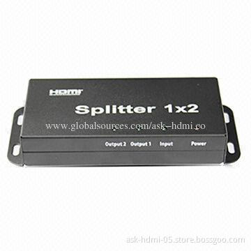 1.4V 1x2 HDMI Splitter with 5V DC/2A Power Supply, Supports CEC